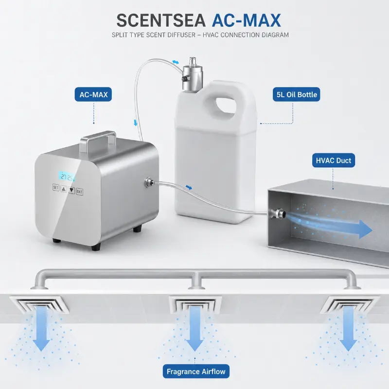 Penyebar Minyak Aroma Pusat Beli Belah HVAC